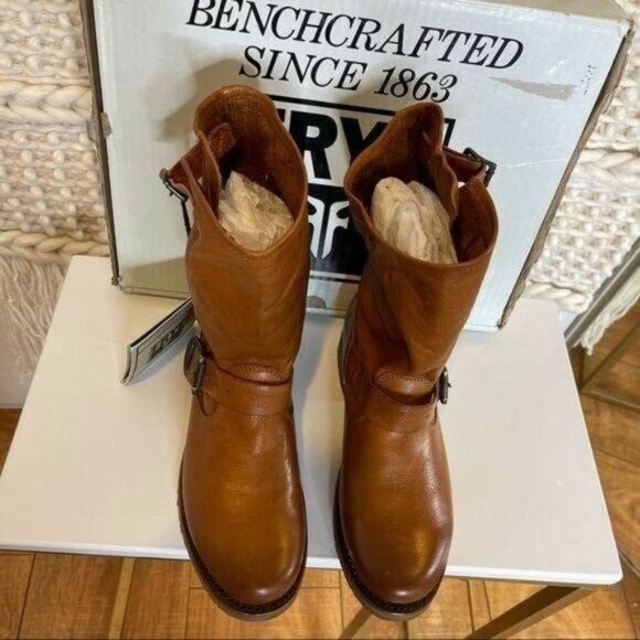 Frye Cognac " Whiskey" Short Leather Boots Size 6.5 - Picture 10 of 10